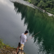 Taught my friend how to fish with the gear he’d brought. Unfortunately that gear hadn’t included a bobber so he was dragging along the river bed. Tried tying the hook a foot above the weight to compensate, but we didn’t even get do much as a nibble.